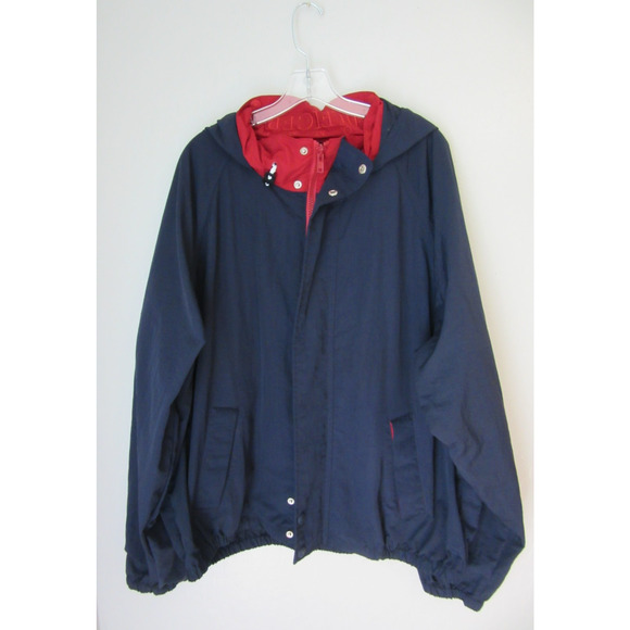 TOMMY HILFIGER Blue Yacht Boating XXL Windbreaker Hoodie Snap & Zip Jacket - Picture 2 of 7